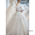 Champagne Lace elegant Sleeves Bridal Gown Off Shoulder Sequins wedding dress gown bridal